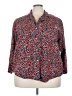 Only 100% Cotton Print Red 3/4 Sleeve Button-Down Shirt Size XXL - photo 1