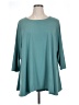 Joan Vass Teal 3/4 Sleeve Top Size 14 (3) - photo 1