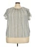 Zac & Rachel 100% Polyester Silver Short Sleeve Blouse Size 3X - photo 1