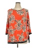 Ruby Rd. Orange 3/4 Sleeve T-Shirt Size 2X - photo 1