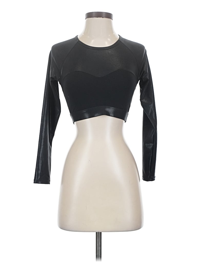 Pre-owned Fabletics 3/4 Sleeve T-shirt In Black