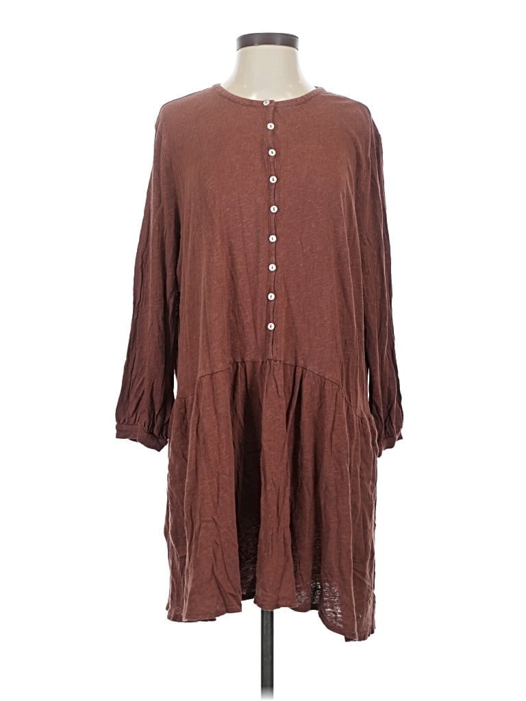 Pre-owned Fp Beach Casual Dress In Brown