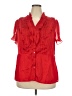 Worthington Red Short Sleeve Blouse Size 2X - photo 1