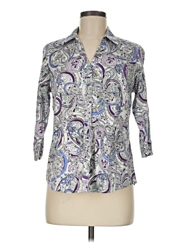 212 Collection 3/4 Sleeve Button-Down Shirt (view 1)