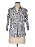 212 Collection Paisley Purple 3/4 Sleeve Button-Down Shirt Size M - photo 1