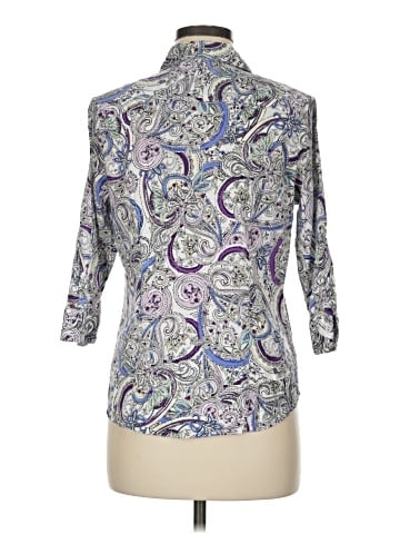 212 Collection 3/4 Sleeve Button-Down Shirt (view 2)
