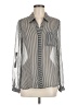 Diane von Furstenberg Houndstooth Silver Long Sleeve Blouse Size 8 - photo 1