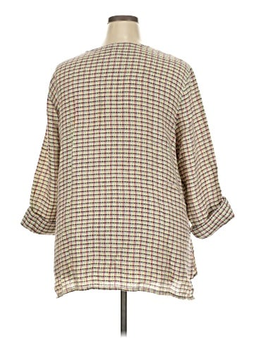 Flax 3/4 Sleeve Button-Down Shirt (view 2)