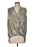 Akemi + Kin Metallic Silver Long Sleeve Blouse Size M - photo 1