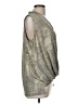 Akemi + Kin Metallic Silver Long Sleeve Blouse Size M - photo 4