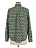 Alfani 100% Polyester Print Green Long Sleeve Blouse Size M - photo 2