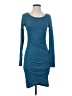 Leith Solid Teal Casual Dress Size S - photo 1