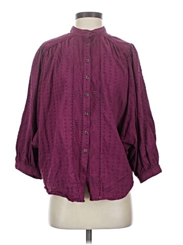 Pilcro by Anthropologie 3/4 Sleeve Button-Down Shirt (view 1)