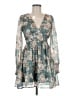 Altar'd State 100% Polyester Floral Teal Cocktail Dress Size M - photo 1