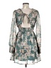 Altar'd State 100% Polyester Floral Teal Cocktail Dress Size M - photo 2