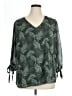 Papermoon 100% Polyester Green 3/4 Sleeve Blouse Size 1X - photo 1