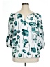 Alfani 100% Polyester Teal 3/4 Sleeve Blouse Size XL - photo 1