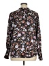 Ann Taylor 100% Polyester Floral Black Long Sleeve Blouse Size XL - photo 2