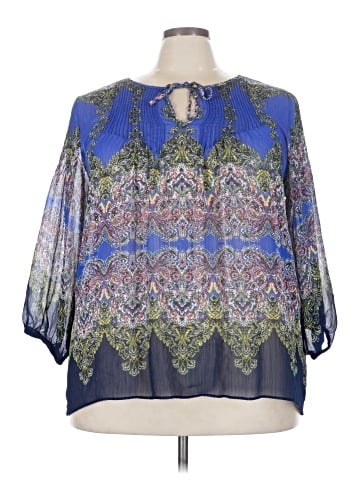Rose + Olive 3/4 Sleeve Blouse (view 1)