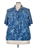 BonWorth Print Blue Short Sleeve Blouse Size 4X (estimated) - photo 1