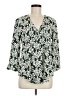 Fun2Fun 100% Rayon Green 3/4 Sleeve Blouse Size M - photo 1