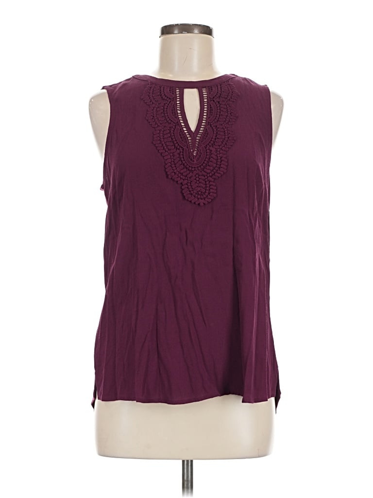 Daniel Rainn Sleeveless Blouse In Burgundy
