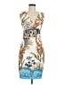 Boston Proper Print Ivory Cocktail Dress Size 8 - photo 1