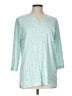 L.L.Bean 100% Cotton Teal 3/4 Sleeve Blouse Size L - photo 1