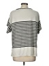 Max Studio Stripes Silver Short Sleeve Top Size L - photo 2