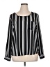 Valerie Stevens 100% Polyester Stripes Black Long Sleeve Blouse Size XL - photo 1