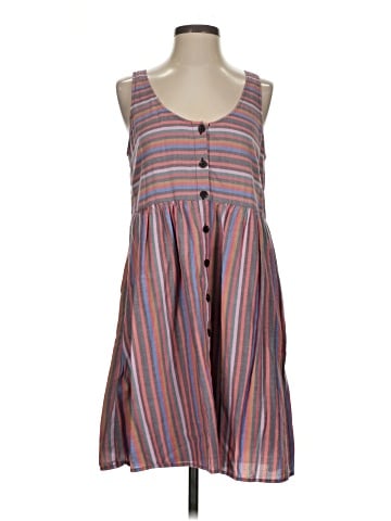 Madewell Scoopneck Tank Dress in Rainbow Stripe (view 1)
