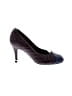 Chanel 100% Leather Argyle Burgundy Heels Size EU 35 - photo 1