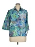 Alia 100% Polyester Print Blue 3/4 Sleeve Blouse Size 14 Petite - photo 1
