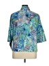 Alia 100% Polyester Print Blue 3/4 Sleeve Blouse Size 14 Petite - photo 2