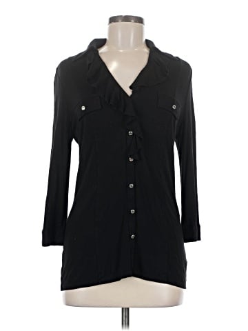 White House Black Market 3/4 Sleeve Button-Down Shirt (view 1)