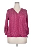 West Kei 100% Polyester Burgundy 3/4 Sleeve Blouse Size XXL - photo 1