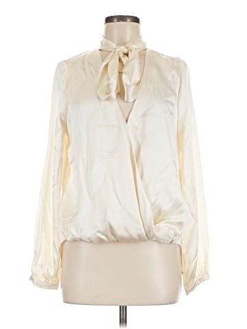 Intermix Long Sleeve Silk Top (view 1)