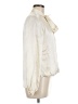 Intermix 100% Silk Metallic Ivory Long Sleeve Silk Top Size 8 - photo 4