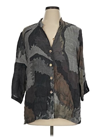 Citron Santa Monica Collection 3/4 Sleeve Silk Top (view 1)