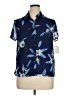 Sag Harbor 100% Polyester Floral Blue Short Sleeve Blouse Size XL Petite - photo 1