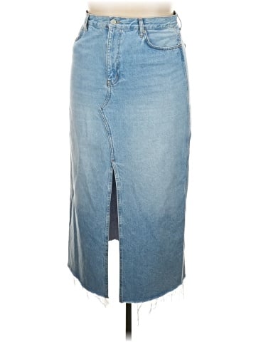 Madewell Denim Maxi Skirt in Merrimon Wash (view 1)