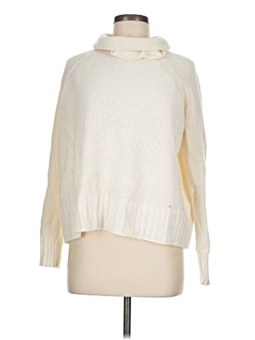 Madewell Eastbrook Turtleneck Cross-Back Sweater in Cotton-Merino Yarn (view 1)