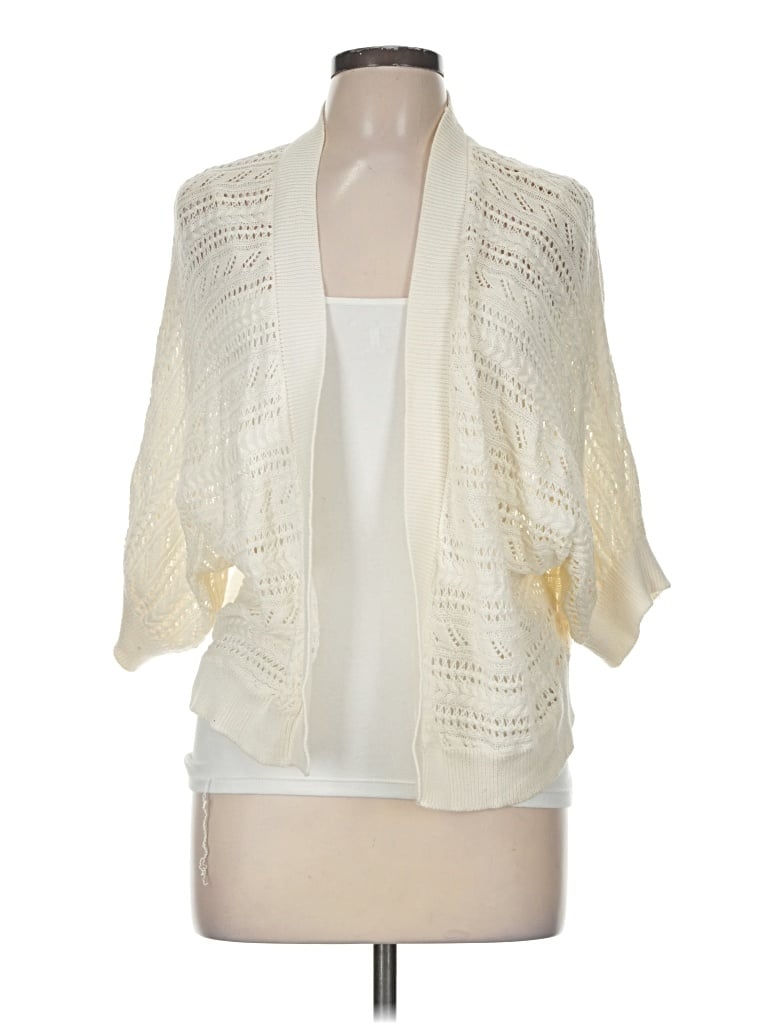 Pre-owned Faded Glory Cardigan Sweater In Ivory