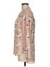 Zara Basic Print Tan Long Sleeve Blouse Size M - photo 5