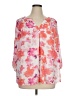 fleur bleue 100% Polyester Pink 3/4 Sleeve Blouse Size 1X - photo 1