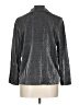 Sag Harbor Metallic Silver Long Sleeve Blouse Size 12 - photo 2