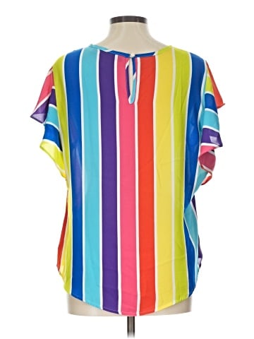 New York & Company Short Sleeve Blouse (view 2)