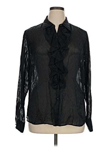 Lauren by Ralph Lauren Long Sleeve Silk Top (view 1)