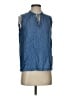 J. McLaughlin Blue Sleeveless Blouse Size S - photo 1