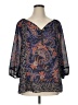 Chaps 100% Polyester Blue 3/4 Sleeve Blouse Size XL - photo 1